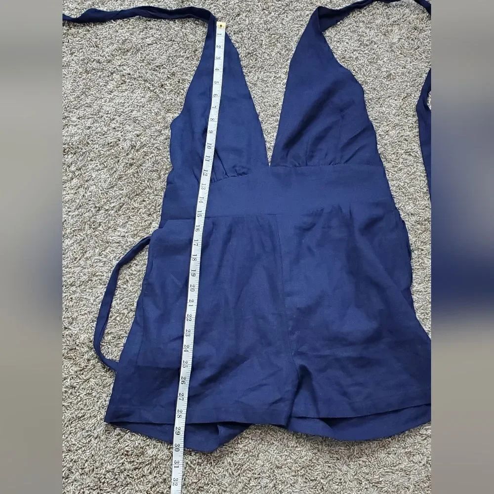NWT Modcloth Navy Blue Halter Romper - Picture 9 of 10